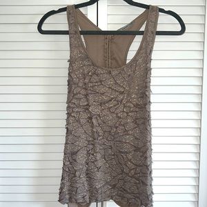 Dressy tank top grey with shimmery gold